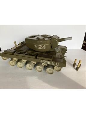 Vintage 1960's REMCO US Army Bulldog Tank W/ Shells Toy Large USA Metal